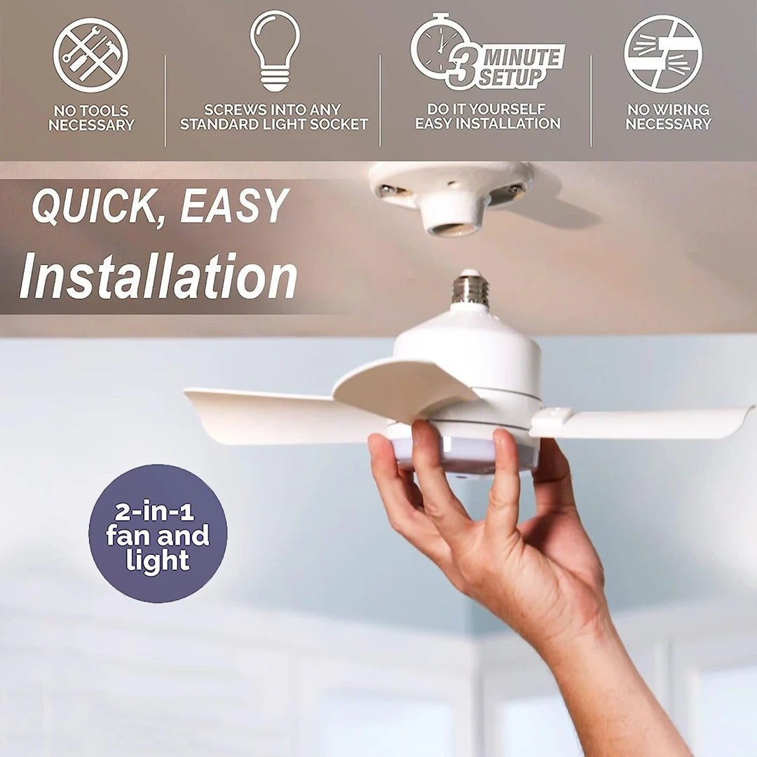 2-IN-1 TRAGBARER DECKENVENTILATOR & LICHT mit Fernbedienung