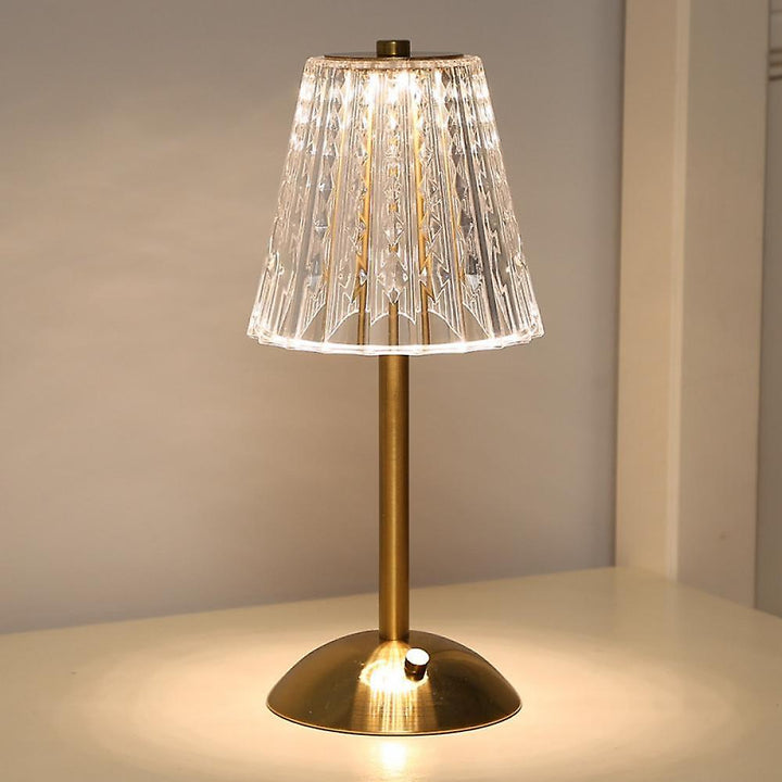 AuraLux – Luxuriöse goldene Kristall-Tae-Lampe mit Touch-Steuerung und Dimmae-LED-Beleuchtung