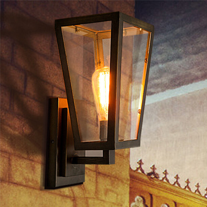 Industrielle Glas Wandlampe