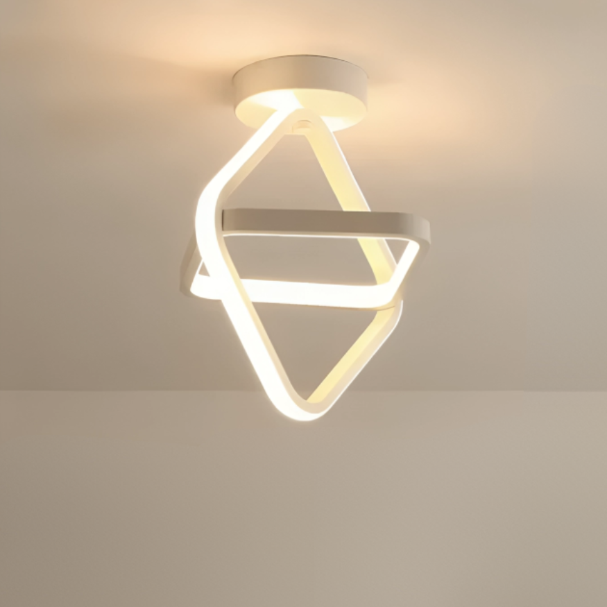 Moderne LED-Deckenlampe 18W | Kreatives Design mit 2 Ringen | Energiesparende Beleuchtung für Wohnzimmer & Büro 24 cm