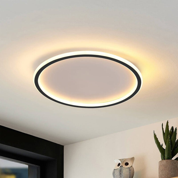 LunaNova - Moderne LED-Deckenleuchte Metall/Acryl für Wohn- und Schlafzimmer, Black/weißes Design