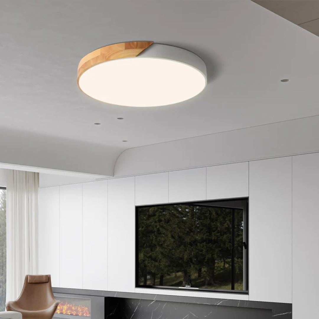 Skandinavische Holz-LED-Deckenleuchte