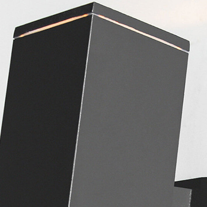 Moderner minimalistischer quadratischer Säulen-LED-leuchtender wetterfester Wandleuchten-Lampe