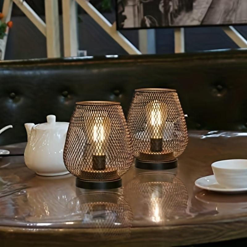 RusticMesh Tischlampen-Set Industrieller Stil und Atmosphärische Beleuchtung