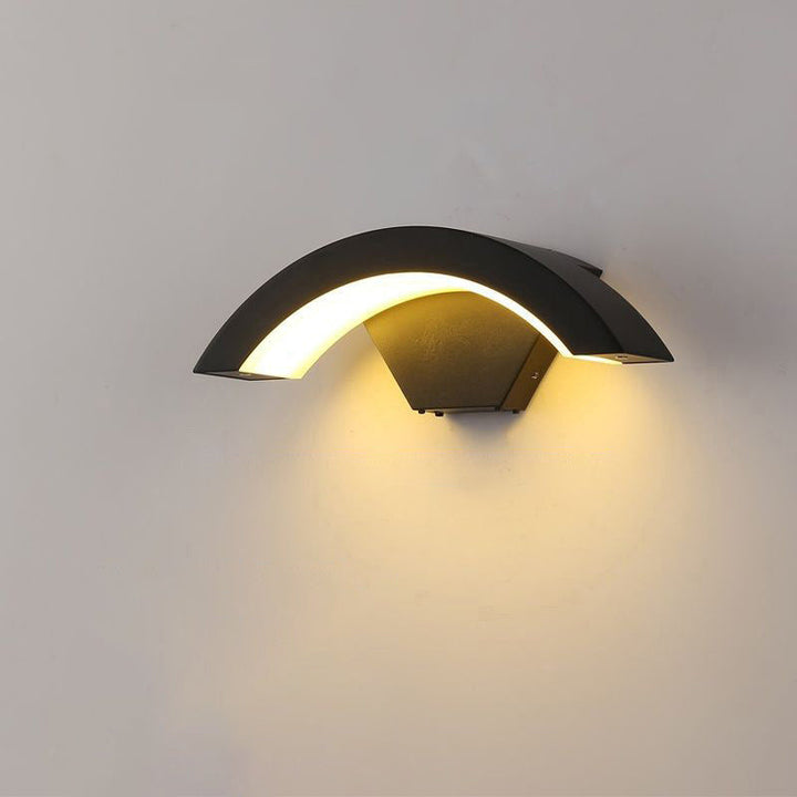 Moderner Minimalistischer Gebogener Aluminium Acryl LED Wandleuchtenlampe Für Garten