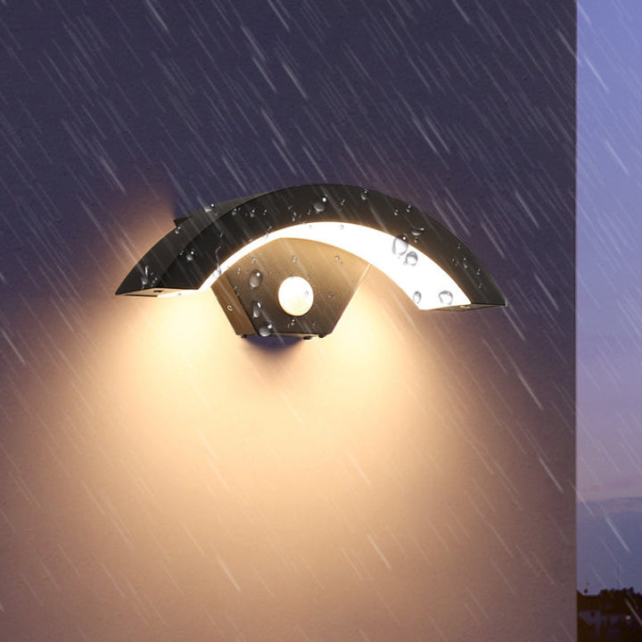 Moderner Minimalistischer Gebogener Aluminium Acryl LED Wandleuchtenlampe Für Garten