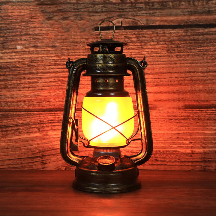 Traditionelle Vintage-Rundpferdelampe, Tischleuchte aus Eisen und Acryl mit LED-Beleuchtung für das Wohnzimmer