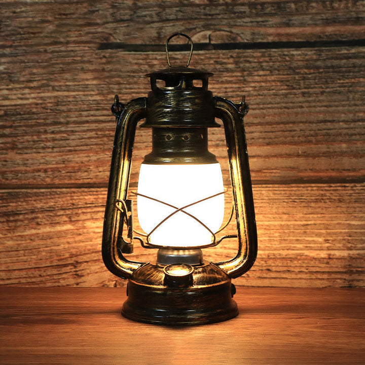 Traditionelle Vintage Runde Pferdelampe Eisen Acryl LED Tischlampe für das Wohnzimmer