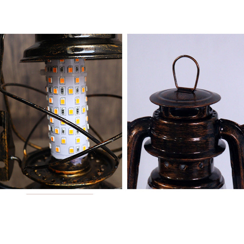 Traditionelle Vintage-Rundpferdelampe, Tischleuchte aus Eisen und Acryl mit LED-Beleuchtung für das Wohnzimmer