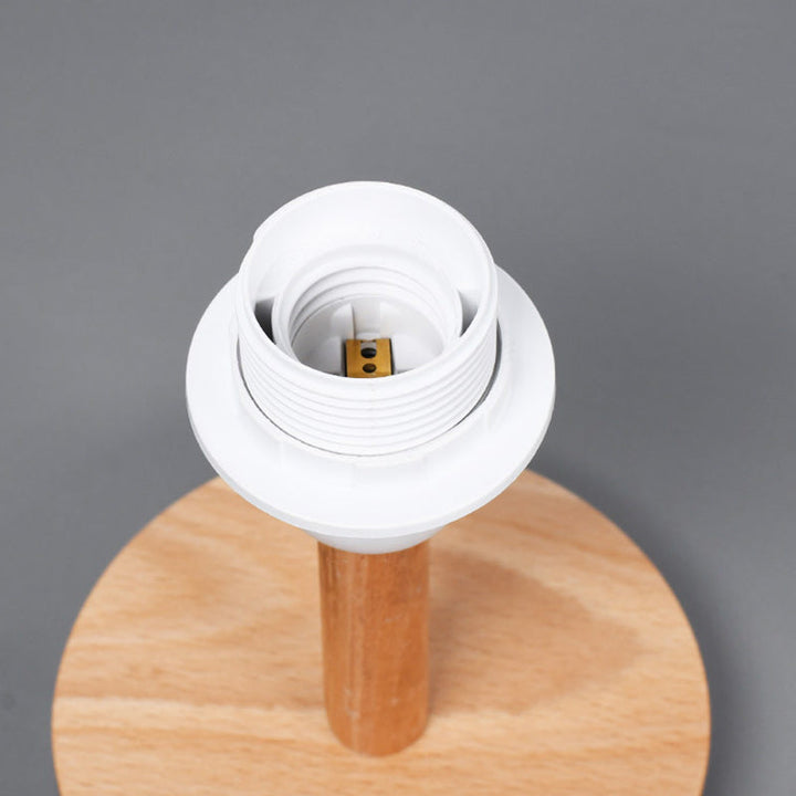 Traditionelle japanische Zylinder Holzstoff 1-Lampe Tischlampe für das Wohnzimmer