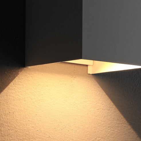 Moderne Minimalistische Wasserfeste Würfel Oben Unten Aluminium Glas Induktions LED Wandlampen Für Schlafzimmer