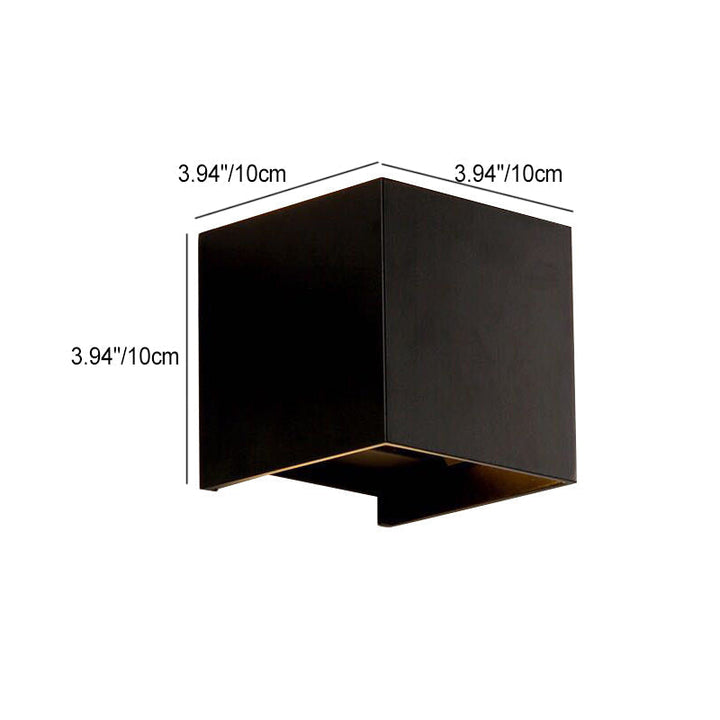 Moderne Minimalistische Wasserfeste Würfel Oben Unten Aluminium Glas Induktions LED Wandlampen Für Schlafzimmer