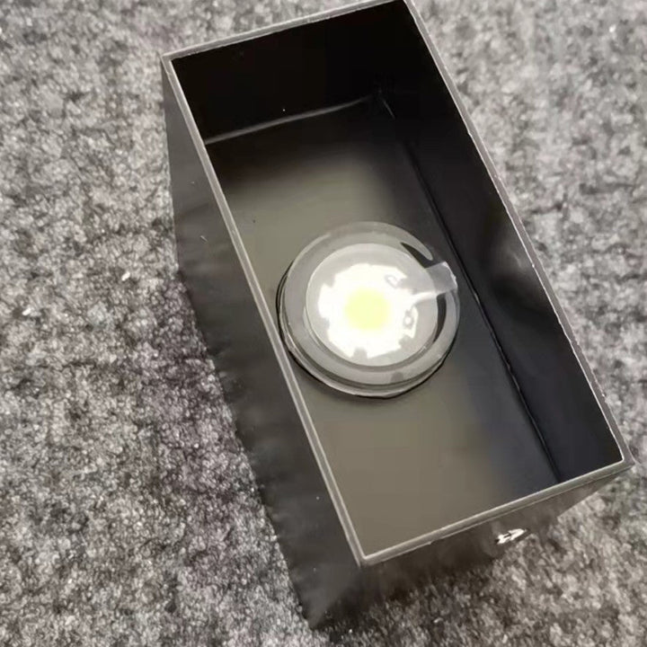 Moderne Minimalistische Wasserfeste Würfel Oben Unten Aluminium Glas Induktions LED Wandlampen Für Schlafzimmer