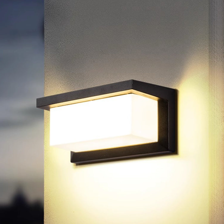 Moderner minimalistischer rechteckiger wasserdichter Aluminium-LED-Wandleuchtenlampe für den Außenbereich