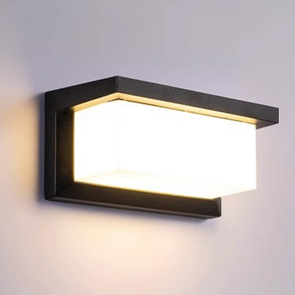 Moderner minimalistischer rechteckiger wasserdichter Aluminium-LED-Wandleuchtenlampe für den Außenbereich