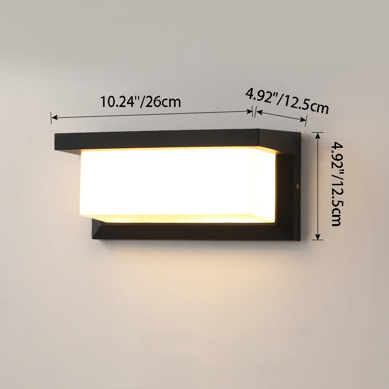 Moderner minimalistischer rechteckiger wasserdichter Aluminium-LED-Wandleuchtenlampe für den Außenbereich