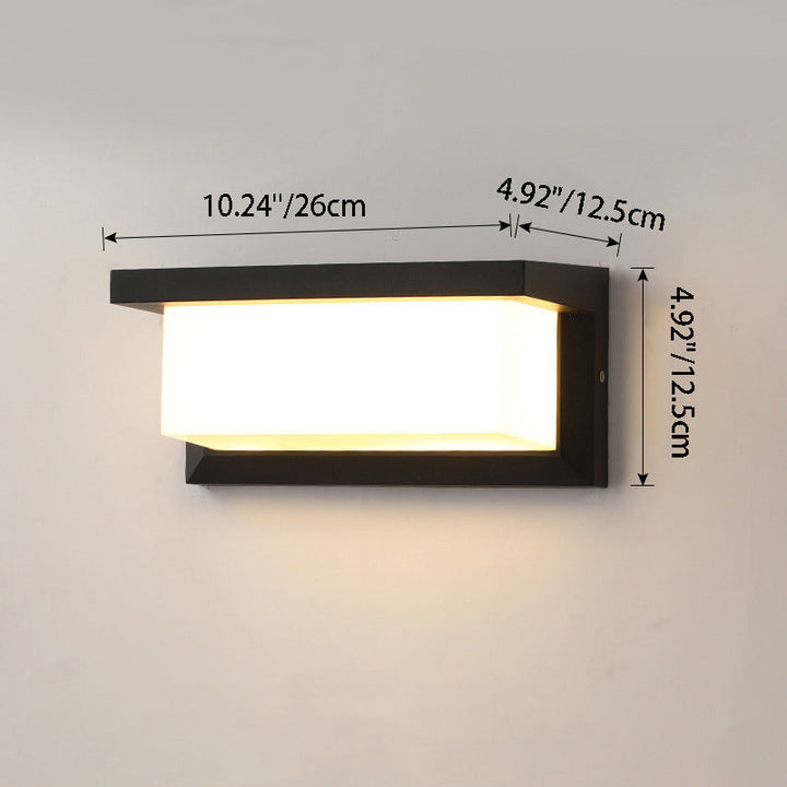 Moderner minimalistischer rechteckiger wasserdichter Aluminium-LED-Wandleuchtenlampe für den Außenbereich