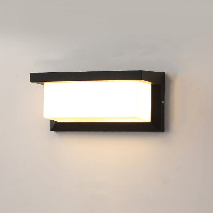 Moderner minimalistischer rechteckiger wasserdichter Aluminium-LED-Wandleuchtenlampe für den Außenbereich