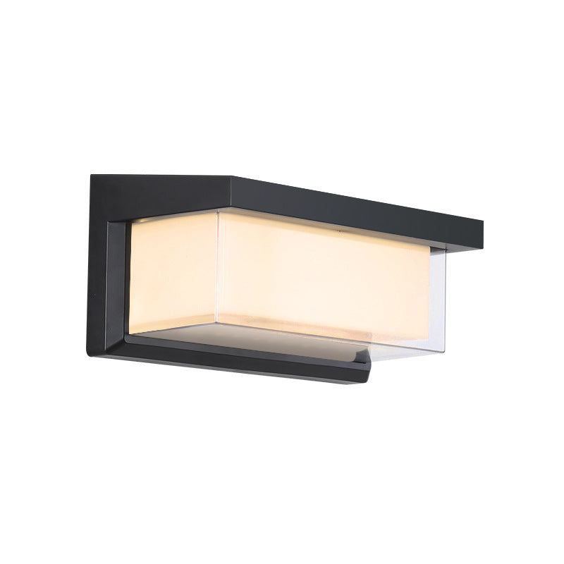 Moderner minimalistischer rechteckiger wasserdichter Aluminium-LED-Wandleuchtenlampe für den Außenbereich