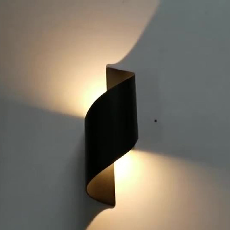Moderne Minimalistische Wasserdichte Spiral Aluminium Akryl LED Wandleuchte für Schlafzimmer