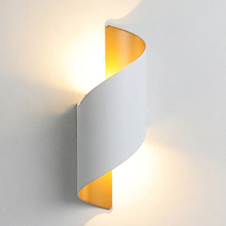 Moderne Minimalistische Wasserdichte Spiral Aluminium Akryl LED Wandleuchte für Schlafzimmer