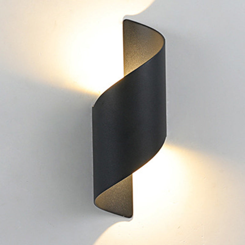 Moderne Minimalistische Wasserdichte Spiral Aluminium Akryl LED Wandleuchte für Schlafzimmer