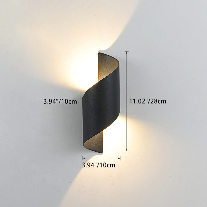 Moderne Minimalistische Wasserdichte Spiral Aluminium Akryl LED Wandleuchte für Schlafzimmer