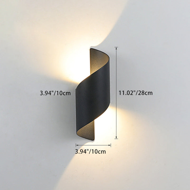Moderne Minimalistische Wasserdichte Spiral Aluminium Akryl LED Wandleuchte für Schlafzimmer