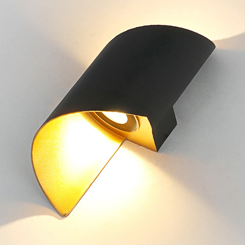 Moderne Minimalistische Wasserdichte Spiral Aluminium Akryl LED Wandleuchte für Schlafzimmer