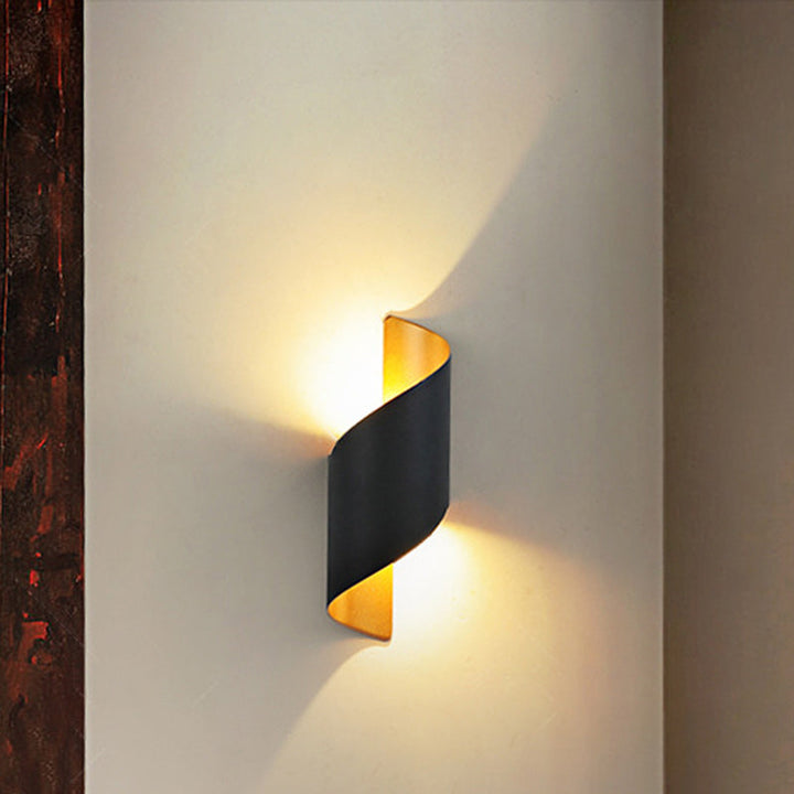 Moderne Minimalistische Wasserdichte Spiral Aluminium Akryl LED Wandleuchte für Schlafzimmer
