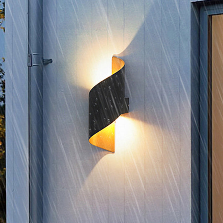 Moderne Minimalistische Wasserdichte Spiral Aluminium Akryl LED Wandleuchte für Schlafzimmer