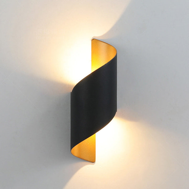 Moderne Minimalistische Wasserdichte Spiral Aluminium Akryl LED Wandleuchte für Schlafzimmer