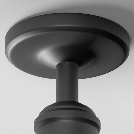 Traditionelle Vintage Wasserdichte Ausgeflogene Zylinder Scheibenbasis Eisen 1-Lampe Halboffene Deckenleuchte Für Außenpatio