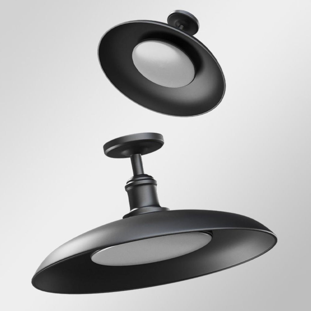 Traditionelle Vintage Wasserdichte Ausgeflogene Zylinder Scheibenbasis Eisen 1-Lampe Halboffene Deckenleuchte Für Außenpatio