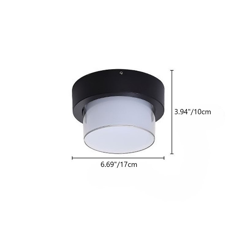 Moderne Minimalistische Wasserdichte Quadratische Runde Zylinder Druckguss Aluminium Acryl LED Flush Mount Deckenleuchte Für Außenpatio