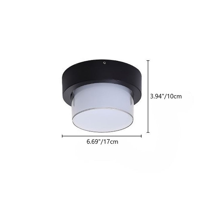 Moderne Minimalistische Wasserdichte Quadratische Runde Zylinder Druckguss Aluminium Acryl LED Flush Mount Deckenleuchte Für Außenpatio