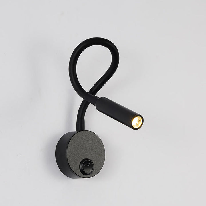 Moderne Minimalistische Eisen Runde Flexible Biegung Rohr LED Leseleuchte Wandlampe für Schlafzimmer