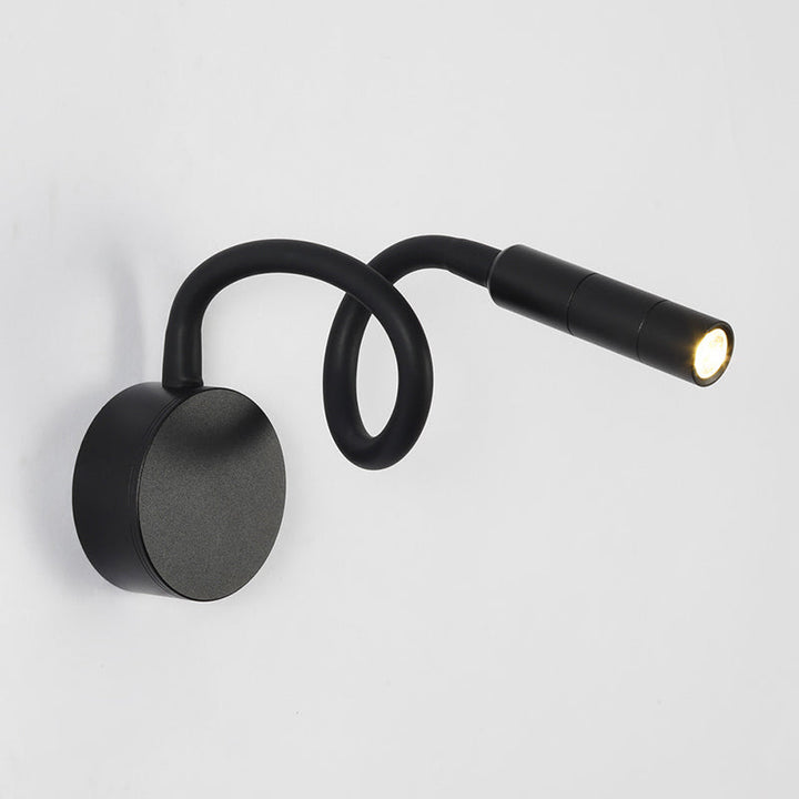 Moderne Minimalistische Eisen Runde Flexible Biegung Rohr LED Leseleuchte Wandlampe für Schlafzimmer