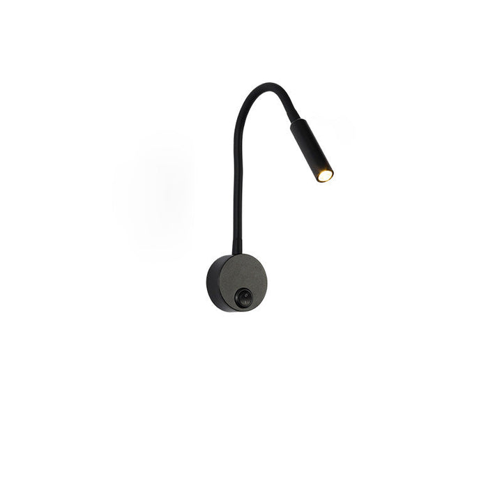 Moderne Minimalistische Eisen Runde Flexible Biegung Rohr LED Leseleuchte Wandlampe für Schlafzimmer