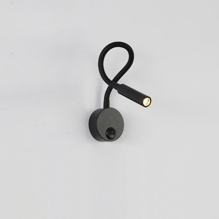 Moderne Minimalistische Eisen Runde Flexible Biegung Rohr LED Leseleuchte Wandlampe für Schlafzimmer