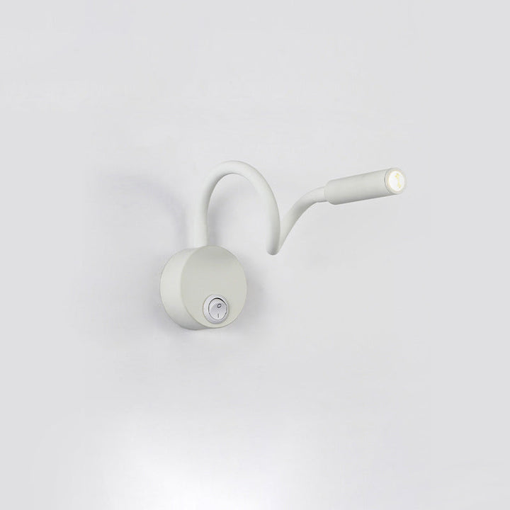 Moderne Minimalistische Eisen Runde Flexible Biegung Rohr LED Leseleuchte Wandlampe für Schlafzimmer