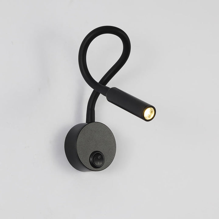 Moderne Minimalistische Eisen Runde Flexible Biegung Rohr LED Leseleuchte Wandlampe für Schlafzimmer