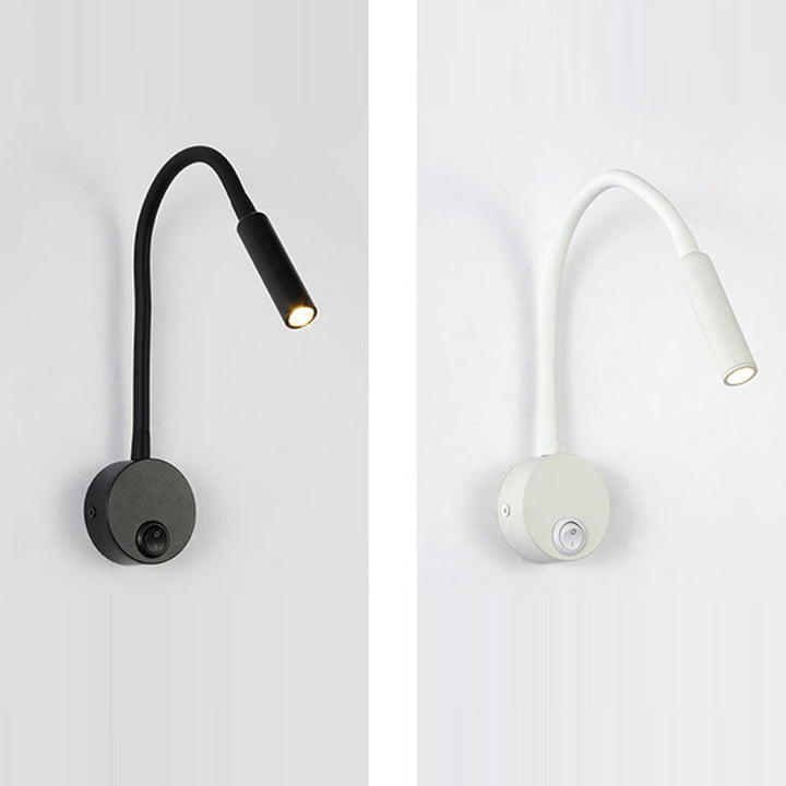 Moderne Minimalistische Eisen Runde Flexible Biegung Rohr LED Leseleuchte Wandlampe für Schlafzimmer