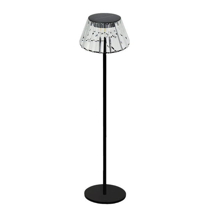 Zeitgenössische Industrie Wasserdichte Solar-USB Eisen Glas Außen LED Steh Bodenlampe für Garten