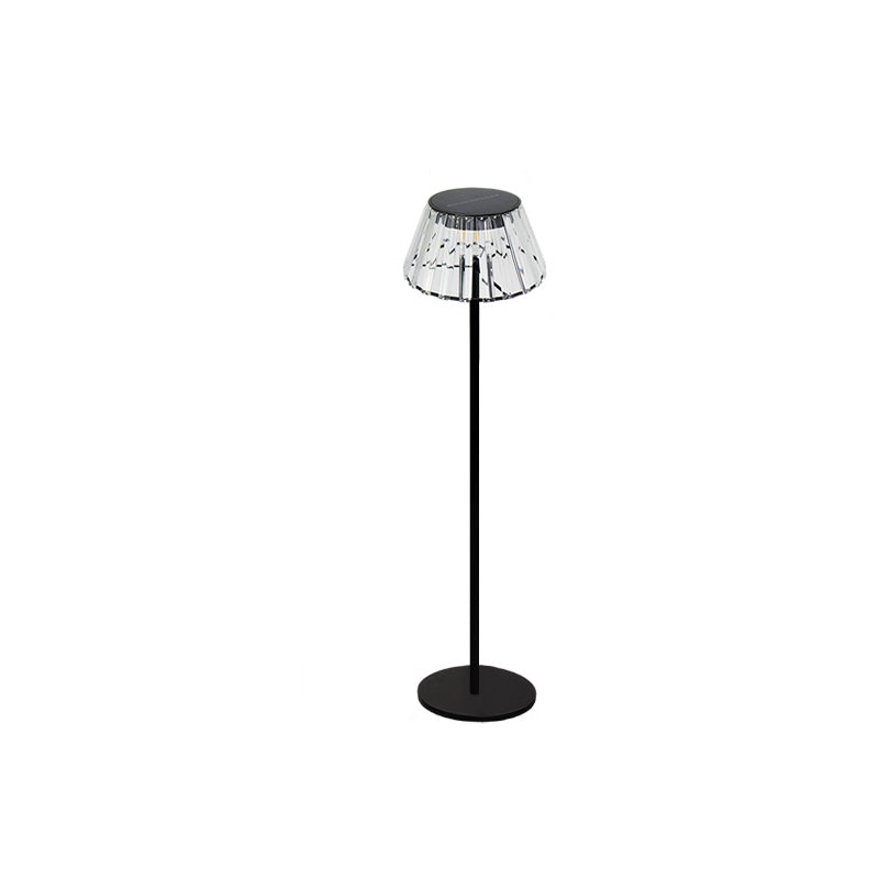 Zeitgenössische Industrie Wasserdichte Solar-USB Eisen Glas Außen LED Steh Bodenlampe für Garten