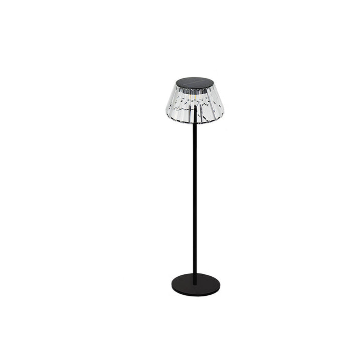 Zeitgenössische Industrie Wasserdichte Solar-USB Eisen Glas Außen LED Steh Bodenlampe für Garten