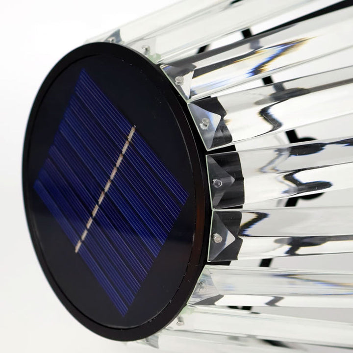 Zeitgenössische Industrie Wasserdicht Solar USB Eisen Glas Außen LED Stehlampe Für Garten