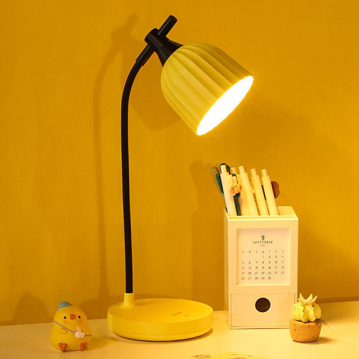 Moderne Minimalistische Runde Gefaltete ABS LED Tischlampe Für Wohnzimmer