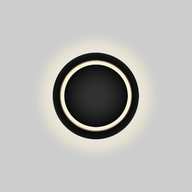 Zeitgenössische nordische Eisenrunde Eclipse drehbare LED-Wandleuchte für Nachttisch