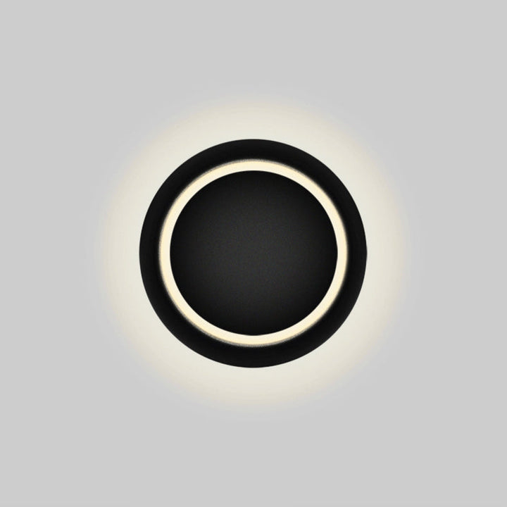 Zeitgenössische nordische Eisenrunde Eclipse drehbare LED-Wandleuchte für Nachttisch